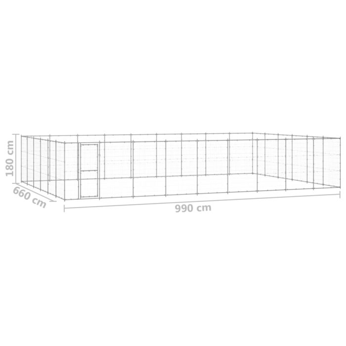 TrendyXL Hondenkennel 65,34 m² gegalvaniseerd staal