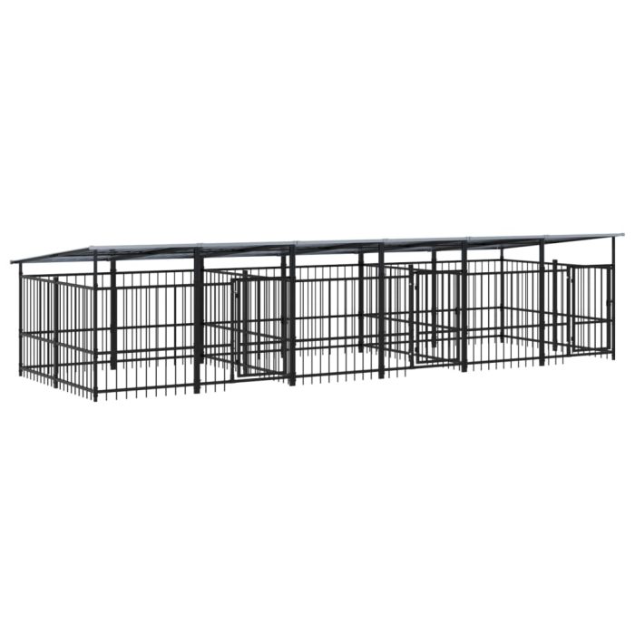 TrendyXL Hondenkennel met dak 11,26 m² staal