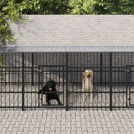 TrendyXL Hondenkennel met dak 11,26 m² staal