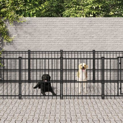 TrendyXL Hondenkennel voor buiten 13,14 m² staal