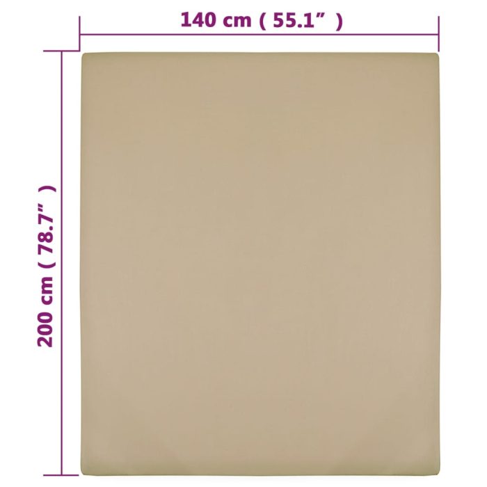 TrendyXL Hoeslaken jersey 140x200 cm katoen taupe