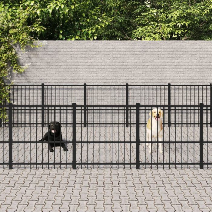 TrendyXL Hondenkennel voor buiten 26,35 m² staal