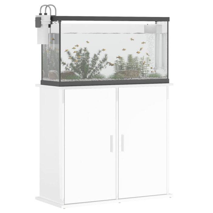 TrendyXL Aquariumstandaard 81x36x73 cm bewerkt hout hoogglans wit