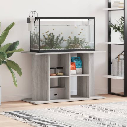 TrendyXL Aquariumstandaard 100x40x60 cm bewerkt hout grijs sonoma