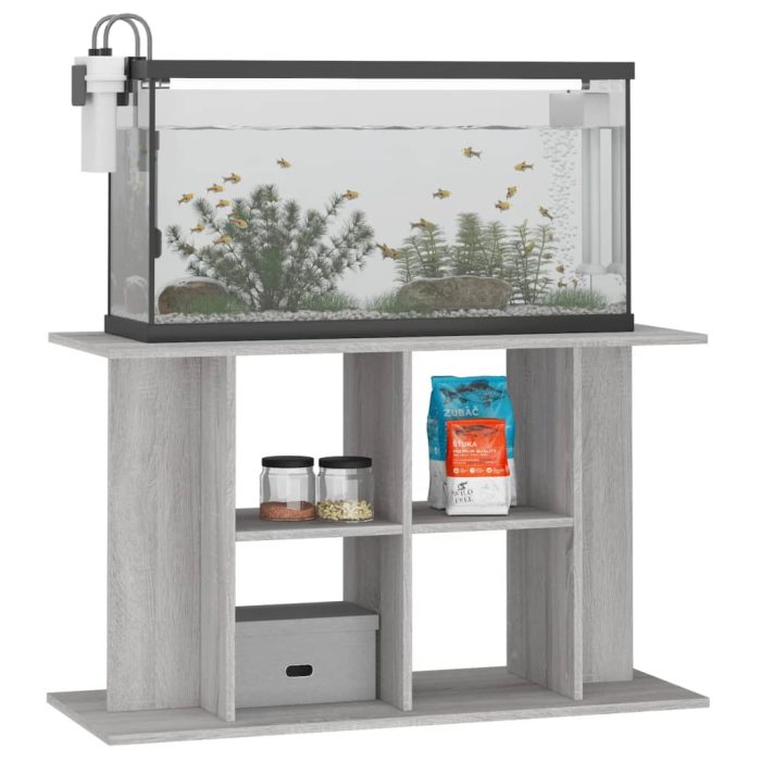 TrendyXL Aquariumstandaard 100x40x60 cm bewerkt hout grijs sonoma