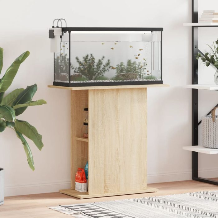 TrendyXL Aquariumstandaard 75x36x72,5 cm bewerkt hout sonoma eiken