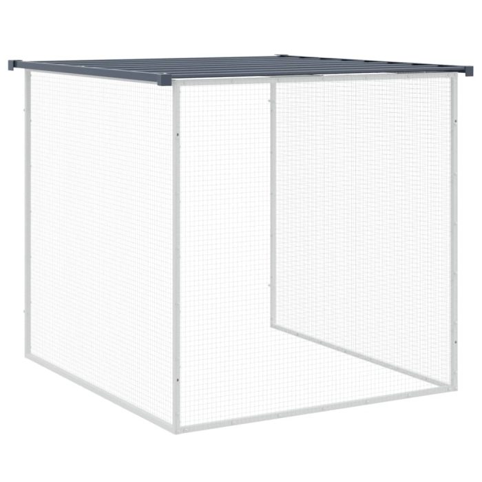 TrendyXL Kippenhok met dak 203x98x90 cm gegalvaniseerd staal antraciet