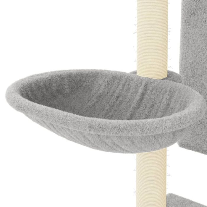 TrendyXL Kattenmeubel met sisal krabpalen 130,5 cm lichtgrijs