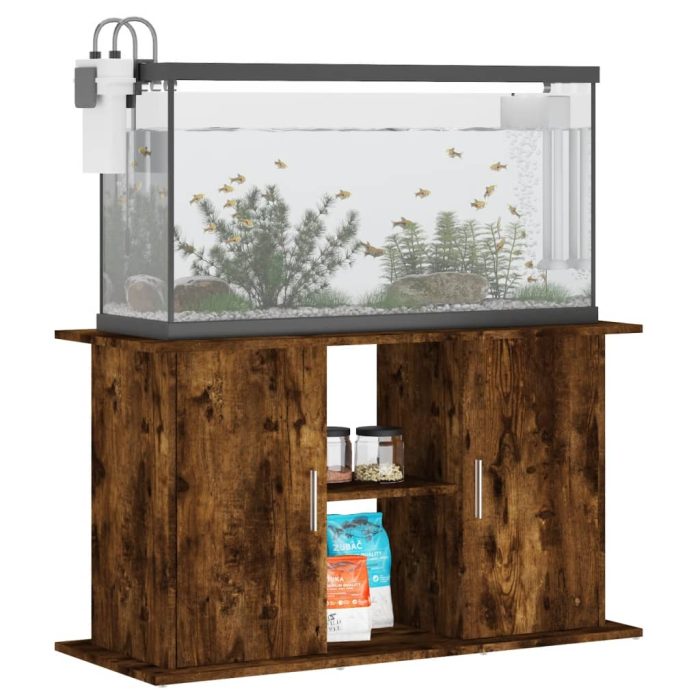 TrendyXL Aquariumstandaard 101x41x58 cm bewerkt hout gerookt eikenkleur