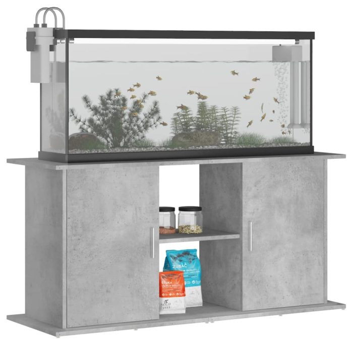 TrendyXL Aquariumstandaard 121x41x58 cm bewerkt hout betongrijs