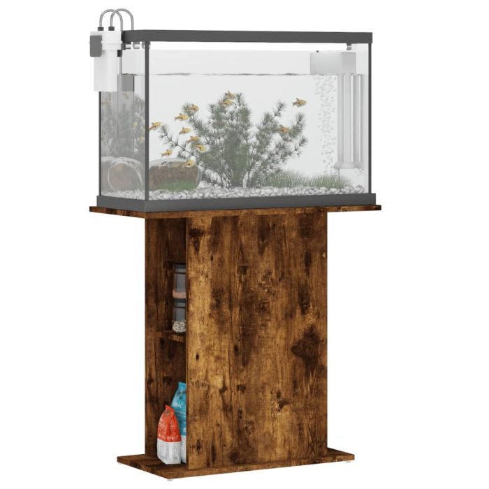 TrendyXL Aquariumstandaard 75x36x72,5 cm bewerkt hout gerookt eiken