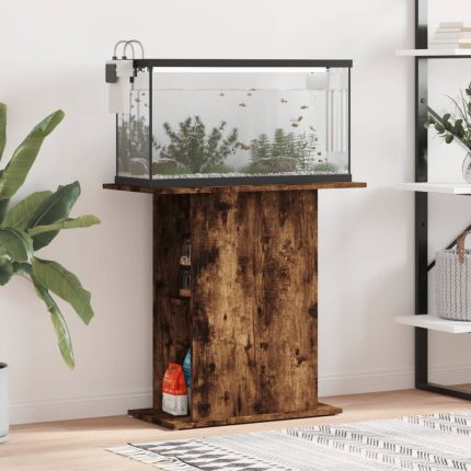 TrendyXL Aquariumstandaard 75x36x72,5 cm bewerkt hout gerookt eiken