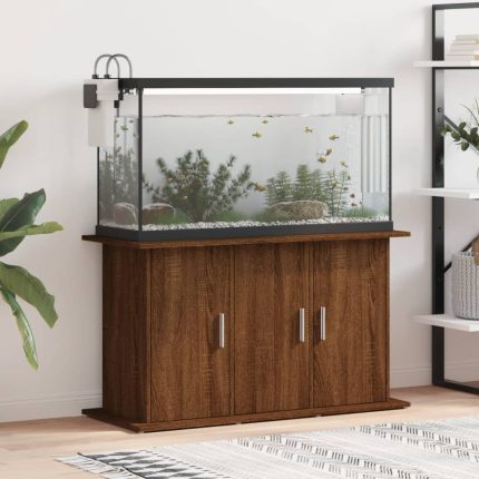 TrendyXL Aquariumstandaard 101x41x58 cm bewerkt hout bruin eikenkleur