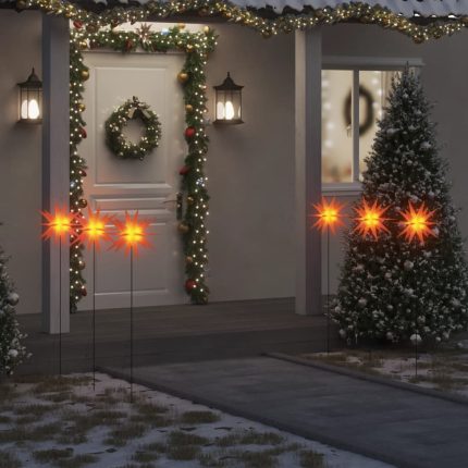 TrendyXL Kerstlampen met grondpin en LED's 3 st 35 cm rood