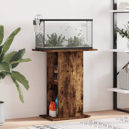 TrendyXL Aquariumstandaard 60,5x36x72,5 cm bewerkt hout gerookt eiken