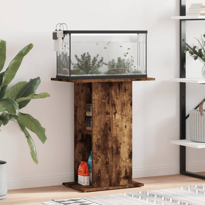 TrendyXL Aquariumstandaard 60,5x36x72,5 cm bewerkt hout gerookt eiken