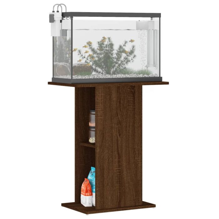 TrendyXL Aquariumstandaard 60,5x36x72,5 cm bewerkt hout bruin eikenkleur