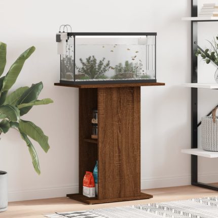 TrendyXL Aquariumstandaard 60,5x36x72,5 cm bewerkt hout bruin eikenkleur