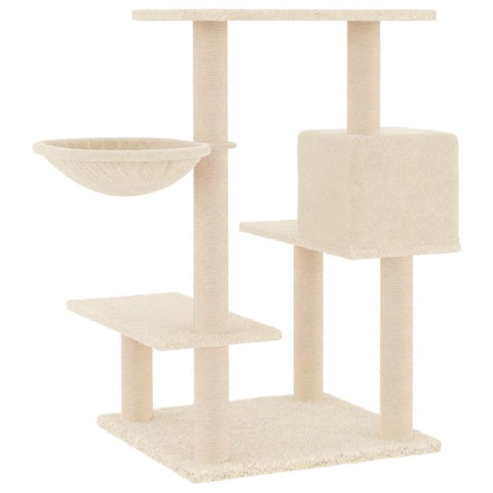 TrendyXL Kattenmeubel met sisal krabpalen 82,5 cm crèmekleurig