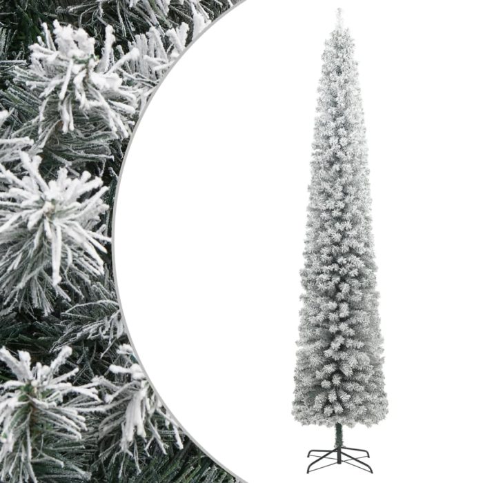 TrendyXL Kunstkerstboom smal met standaard en sneeuw 270 PVC