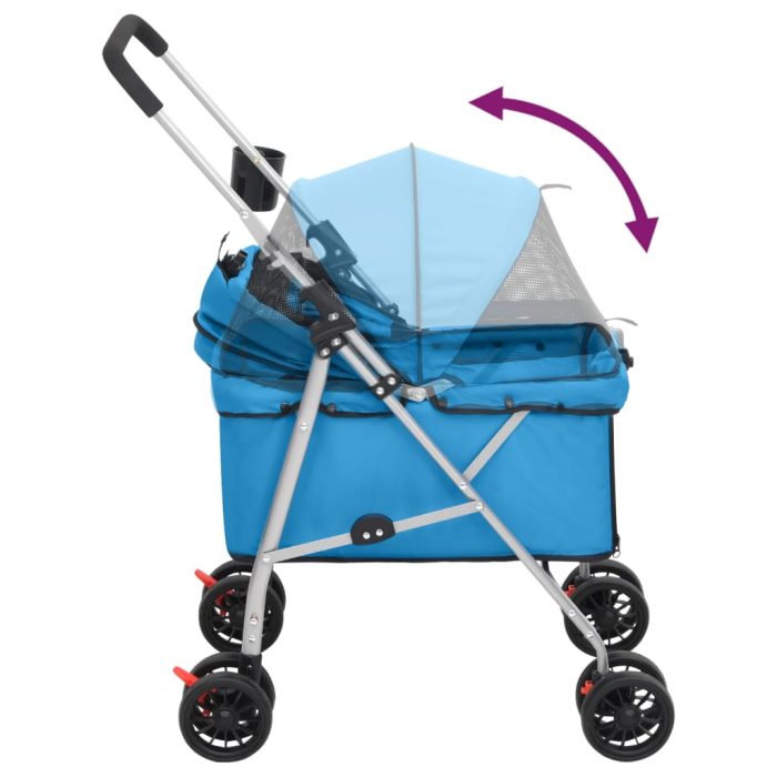 TrendyXL Hondenwagen inklapbaar 76x50x100 cm oxford stof blauw