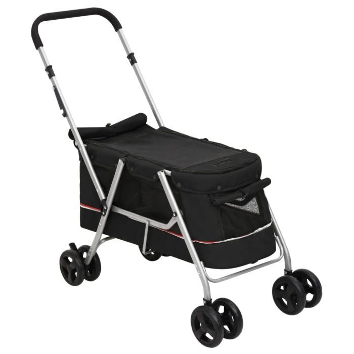 TrendyXL Hondenwagen inklapbaar 100x49x96 cm linnenstof zwart