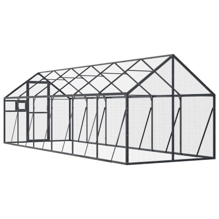 TrendyXL Volière 1,79x6x1,85 m aluminium antracietkleurig