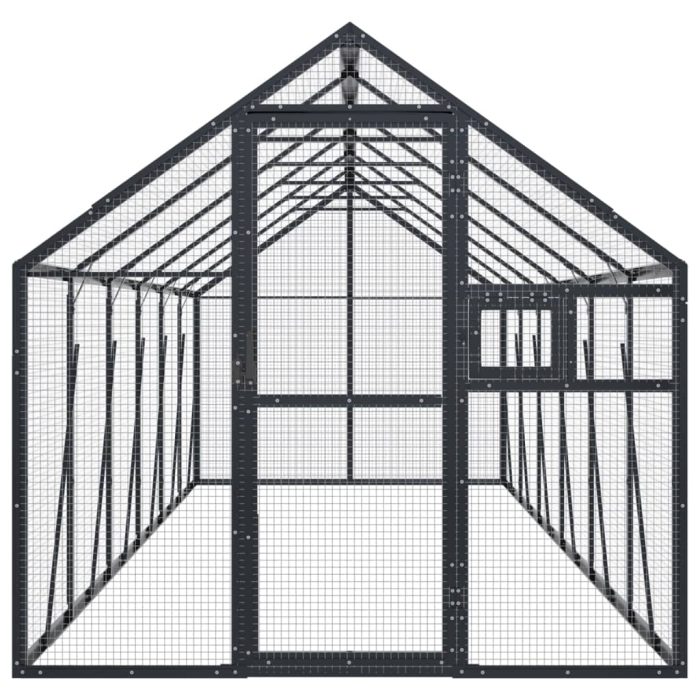 TrendyXL Volière 1,79x6x1,85 m aluminium antracietkleurig