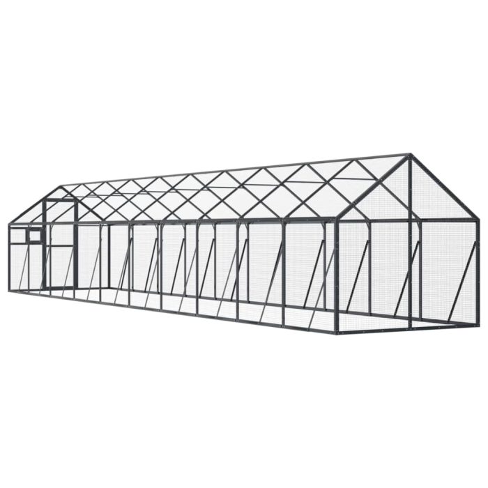 TrendyXL Volière 1,79x2x1,85 m aluminium antracietkleurig