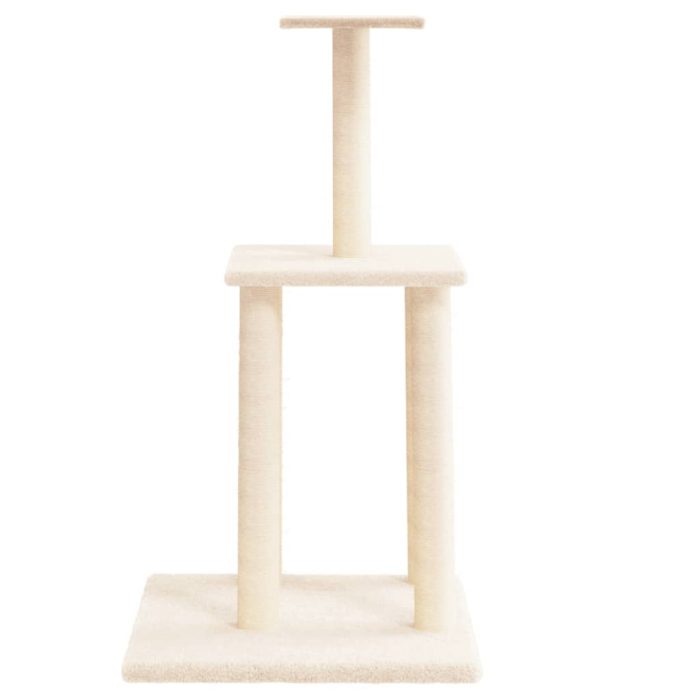 TrendyXL Kattenmeubel met sisal krabpalen 85,5 cm crèmekleurig