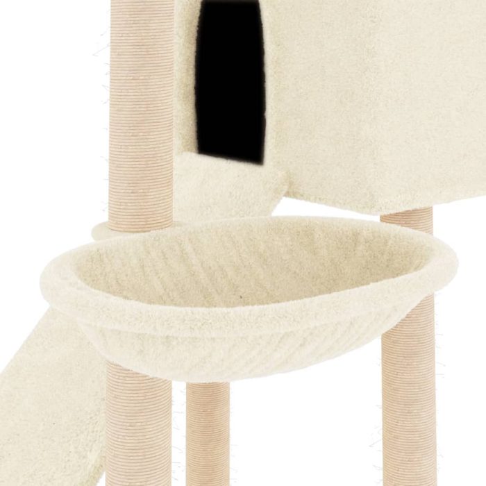 TrendyXL Kattenmeubel met sisal krabpalen 153 cm crèmekleurig