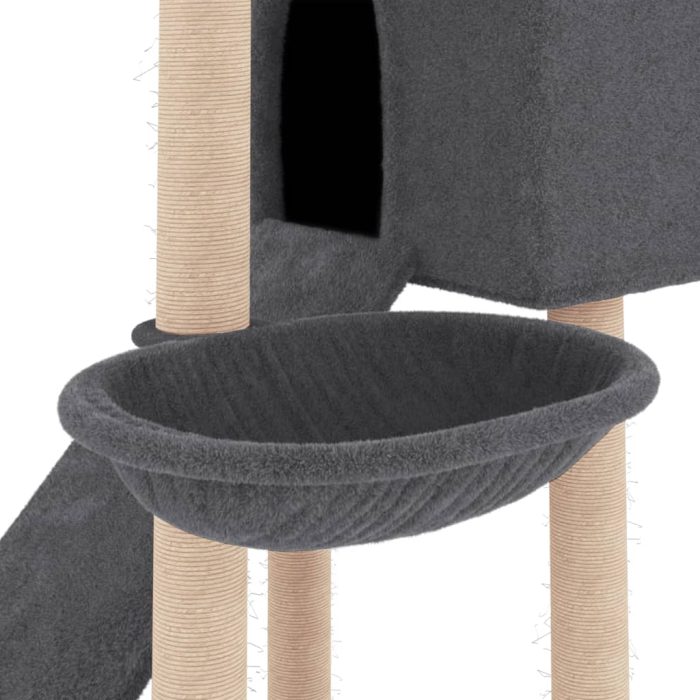 TrendyXL Kattenmeubel met sisal krabpalen 153 cm donkergrijs