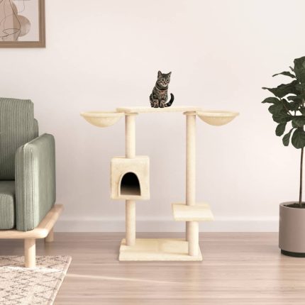 TrendyXL Kattenmeubel met krabpalen 82 cm crèmekleurig