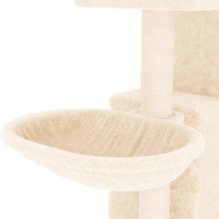 TrendyXL Kattenmeubel met sisal krabpalen 83 cm crèmekleurig