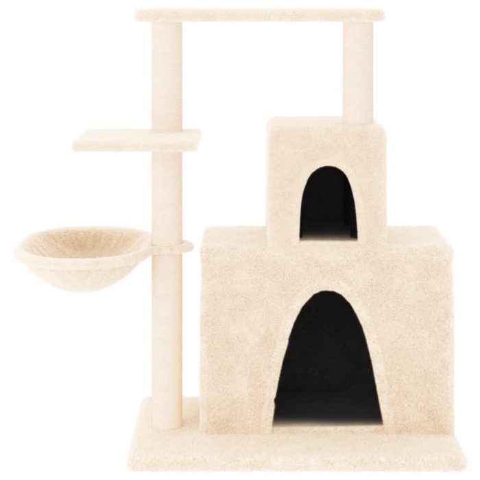 TrendyXL Kattenmeubel met sisal krabpalen 83 cm crèmekleurig