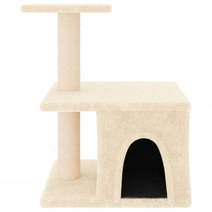 TrendyXL Kattenmeubel met sisal krabpalen 48 cm crèmekleurig