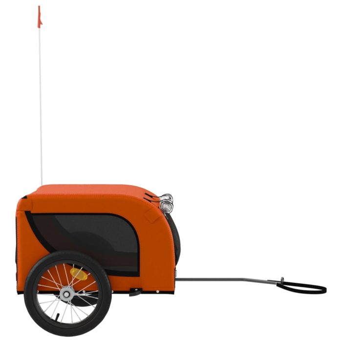 TrendyXL Hondenfietstrailer oxford stof en ijzer oranje en zwart