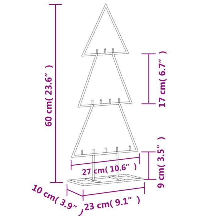 TrendyXL Kerstdecoratie kerstboom 60 cm metaal zwart