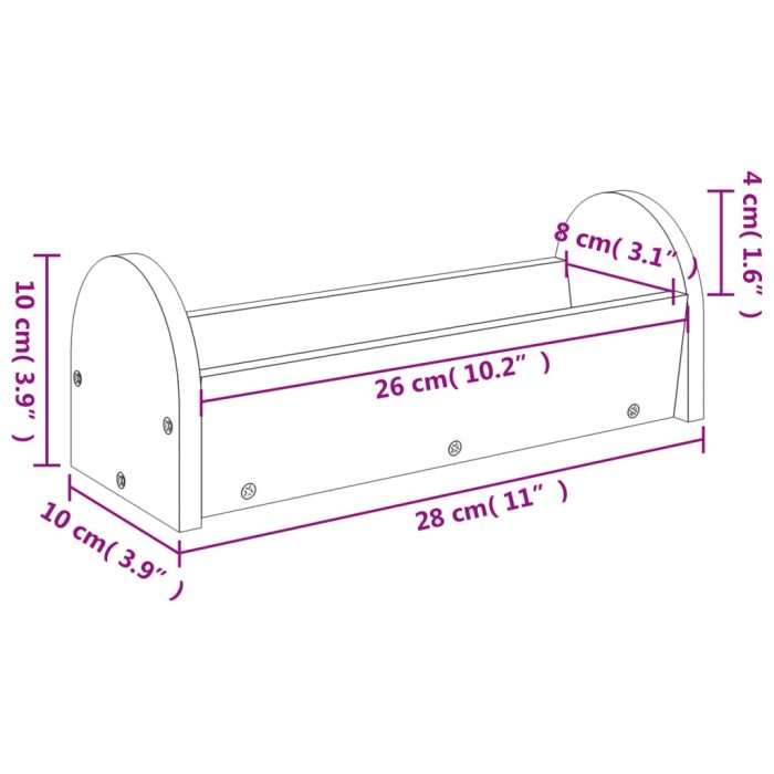 TrendyXL Hooiruif voor konijnen 28x10x10 cm massief vurenhout