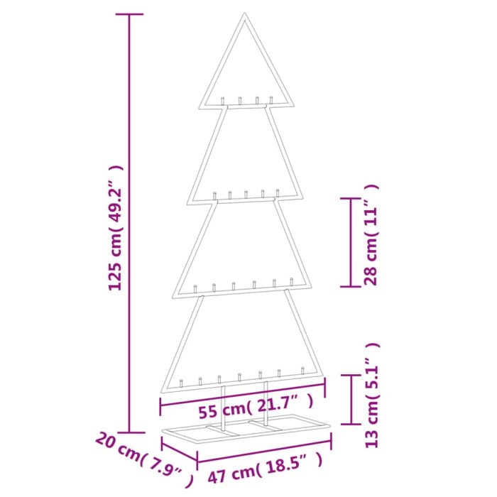 TrendyXL Kerstdecoratie kerstboom 125 cm metaal zwart