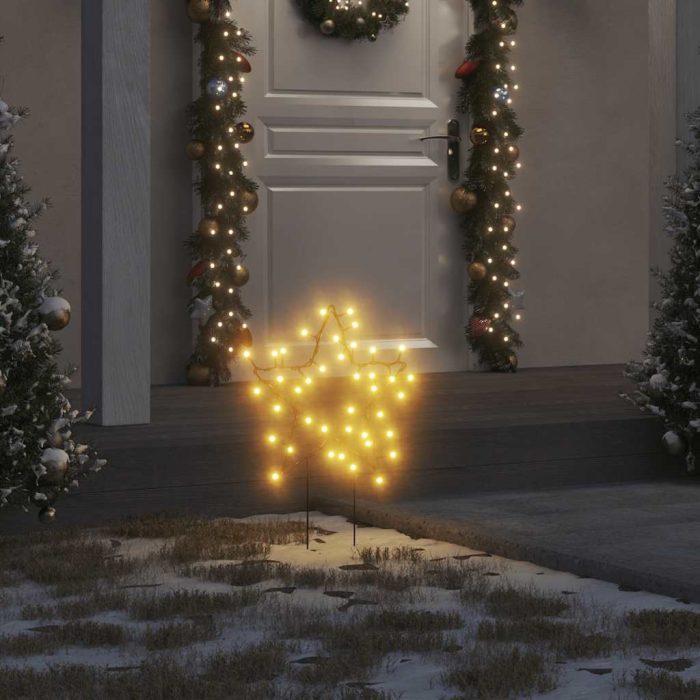 TrendyXL Kerstverlichting ster 3 st met grondpinnen 50 LED's 29 cm