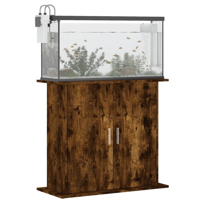 TrendyXL Aquariumstandaard 81x36x73 cm bewerkt hout gerookt eikenkleurig