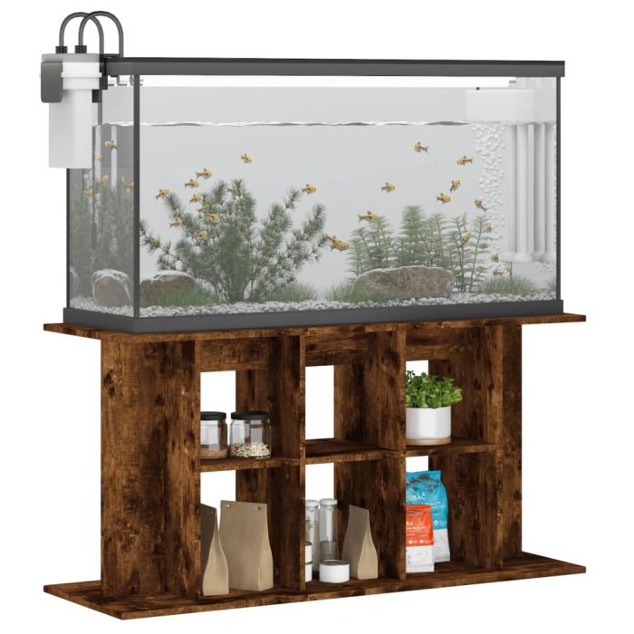 TrendyXL Aquariumstandaard 120x40x60 cm bewerkt hout gerookt eikenkleur