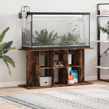 TrendyXL Aquariumstandaard 120x40x60 cm bewerkt hout gerookt eikenkleur