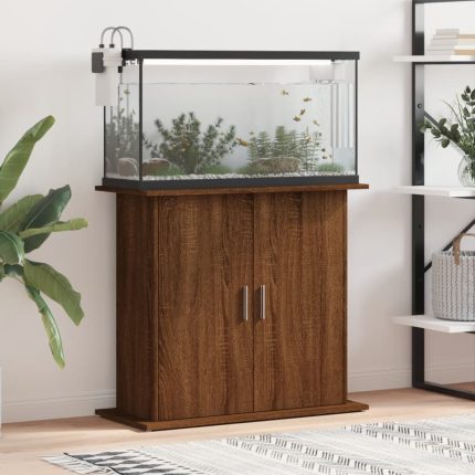 TrendyXL Aquariumstandaard 81x36x73 cm bewerkt hout bruin eikenkleur