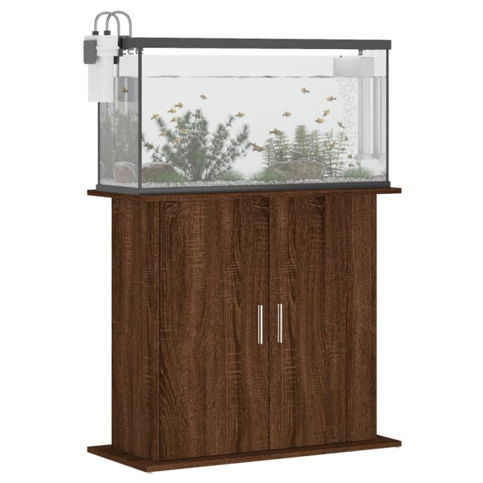 TrendyXL Aquariumstandaard 81x36x73 cm bewerkt hout bruin eikenkleur