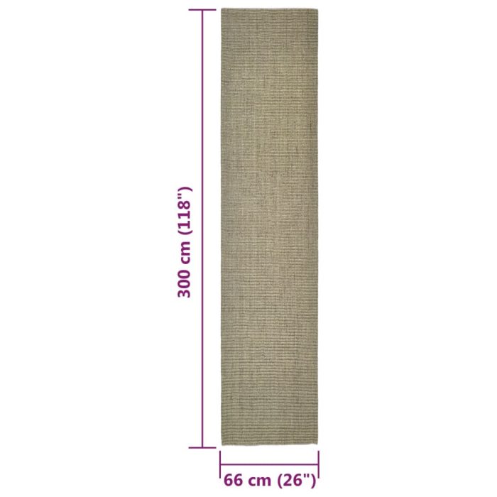 TrendyXL Sisalmat voor krabpaal 66x300 cm taupe