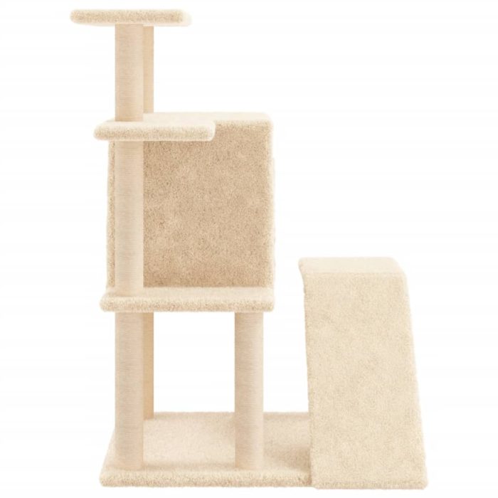 TrendyXL Kattenmeubel met sisal krabpalen 97 cm crèmekleurig