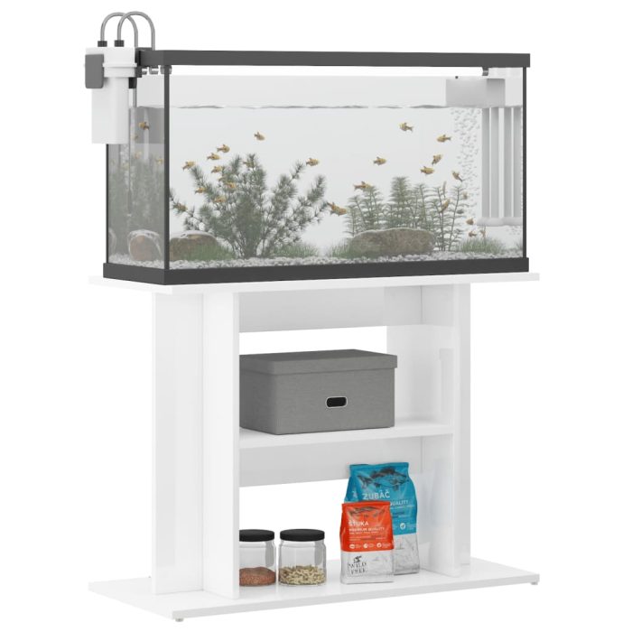 TrendyXL Aquariumstandaard 80x35x60 cm bewerkt hout hoogglans wit