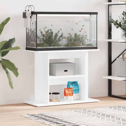 TrendyXL Aquariumstandaard 80x35x60 cm bewerkt hout hoogglans wit